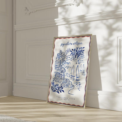 Hamptons Art Print Coastal Wall Art Beach House Decor New England Artwork