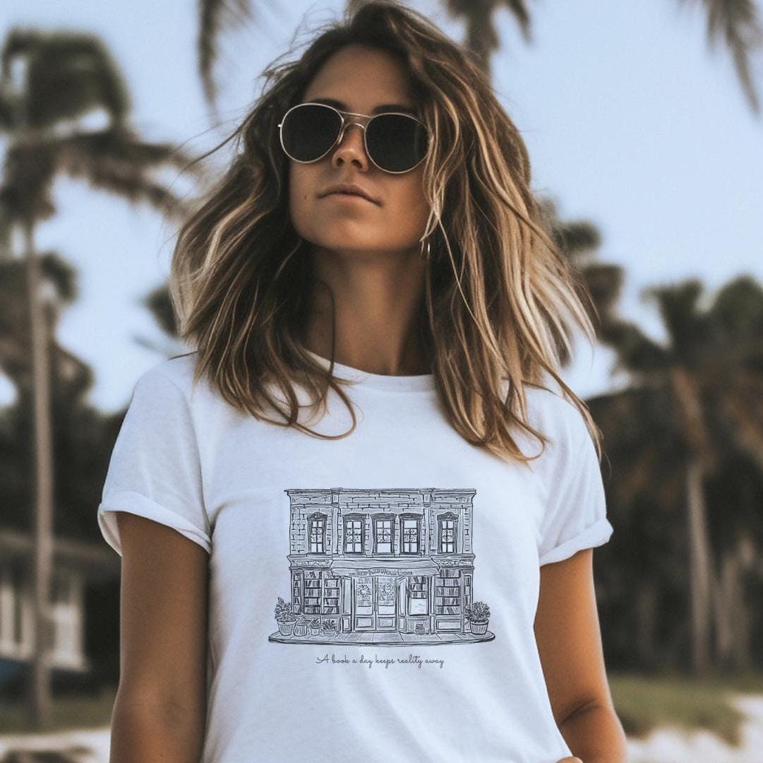 The Shop Around The Corner T shirt, You've got Mail Bookstore Illustration