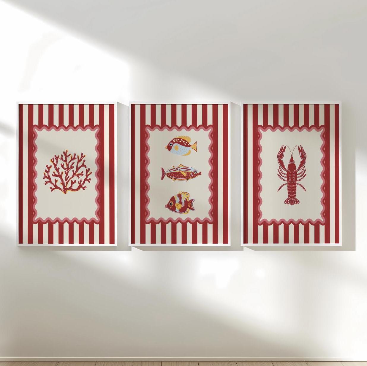 Coral Art Print Nautical Kitchen Wall Art