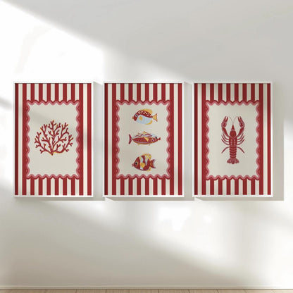 Coral Art Print Nautical Kitchen Wall Art