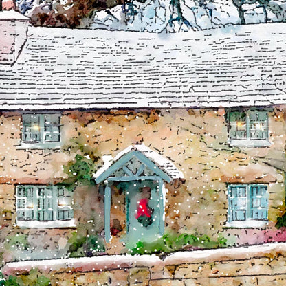 Rosehill Cottage Illustration from the movie The Holiday by Nancy Meyers