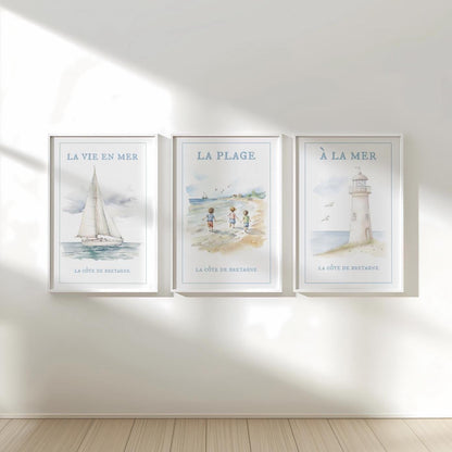 Sailboat Print Nautical Kitchen Wall Art Nancy Meyers Style Decor