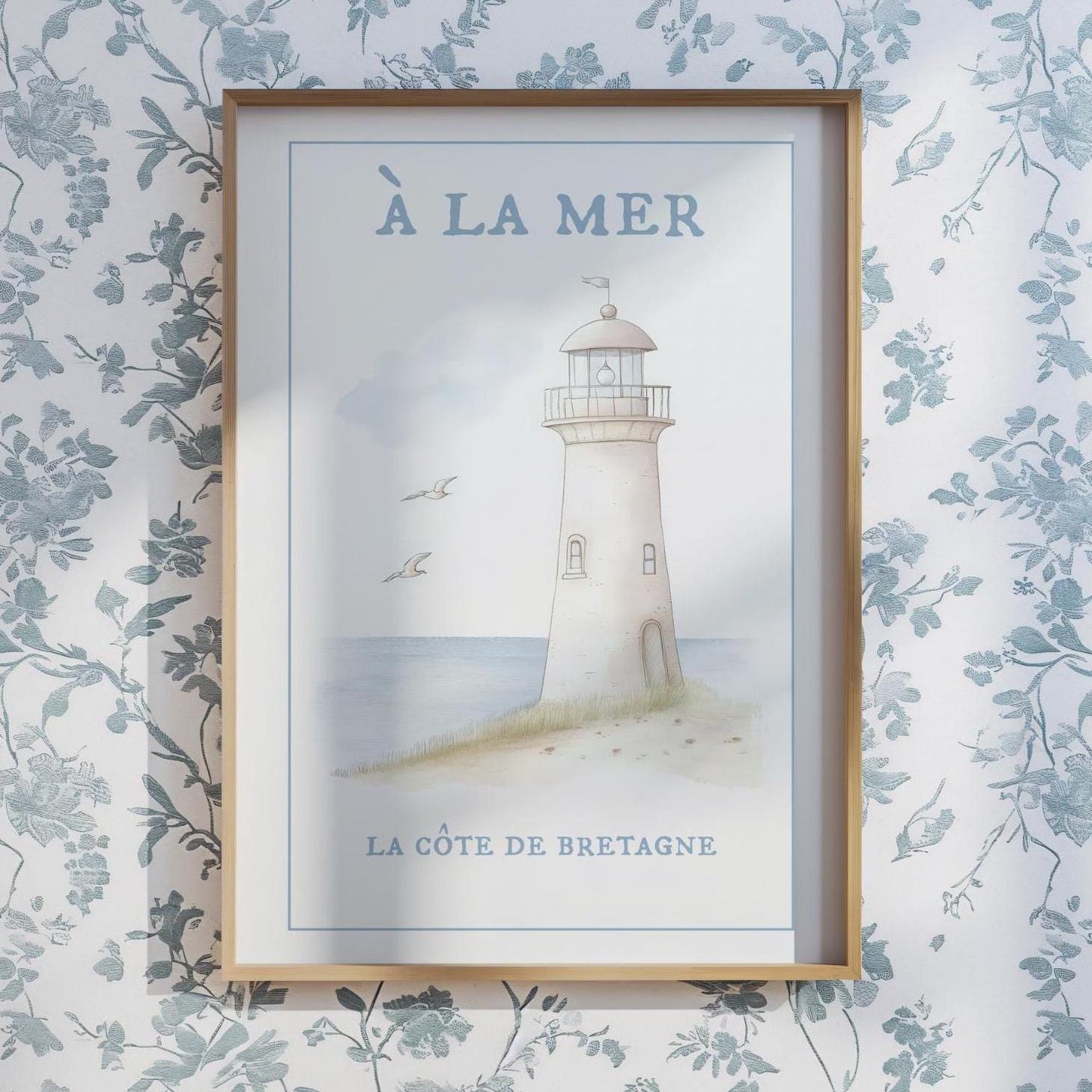 Sailboat Lighthouse Coastal Wall Art Set of 3 Prints