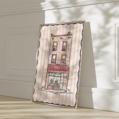 Paris Shop Storefront Illustration French Coffee Shop Print