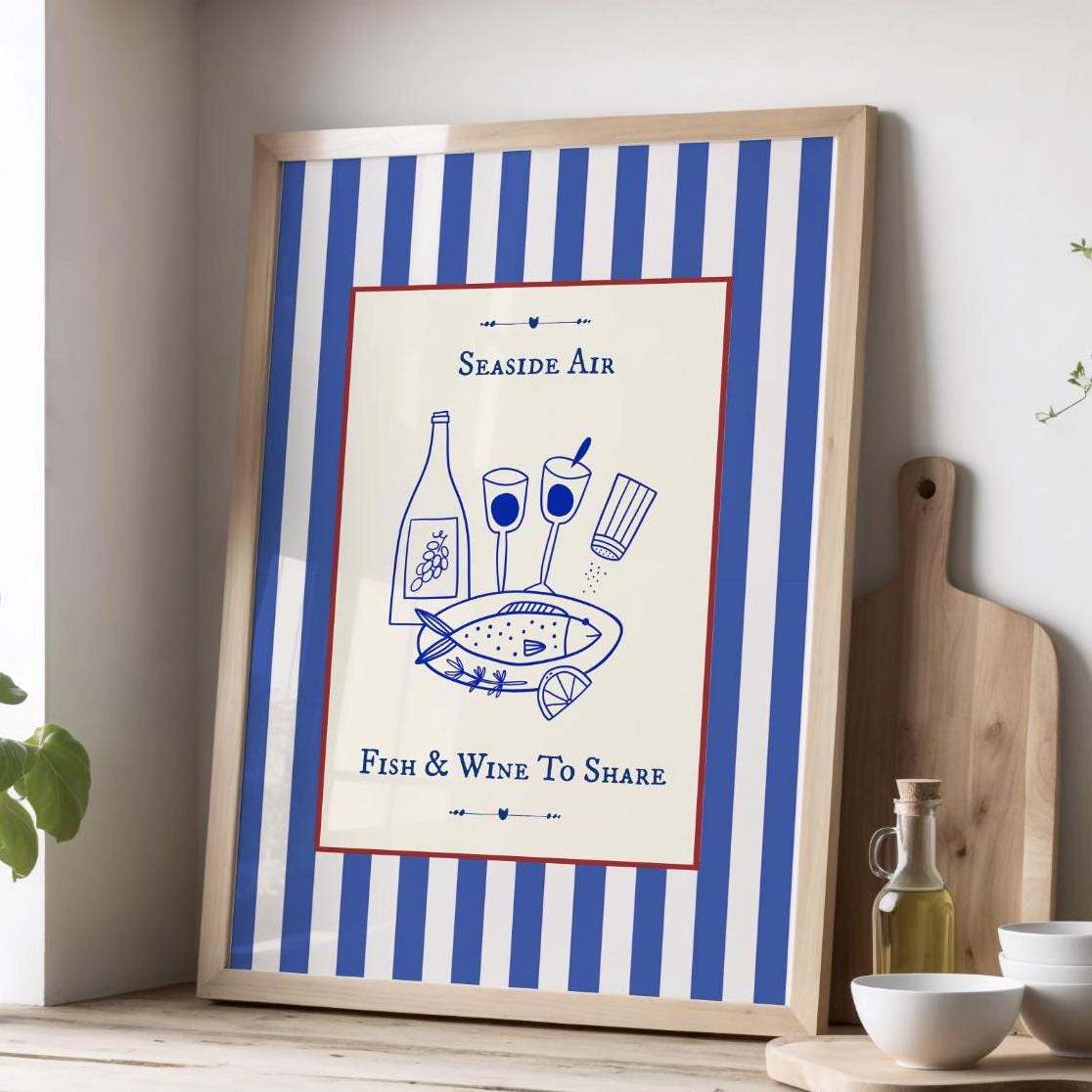 Fun Coastal Art Print Graphic Kitchen Wall Art