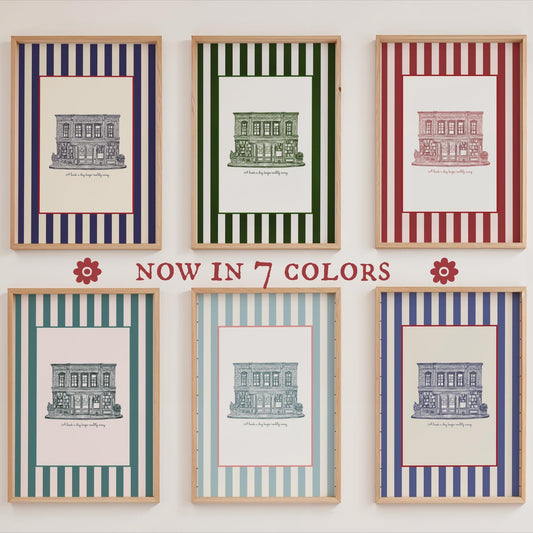 The Shop Around The Corner Print You've Got Mail Illustration NYC Book Store Artwork