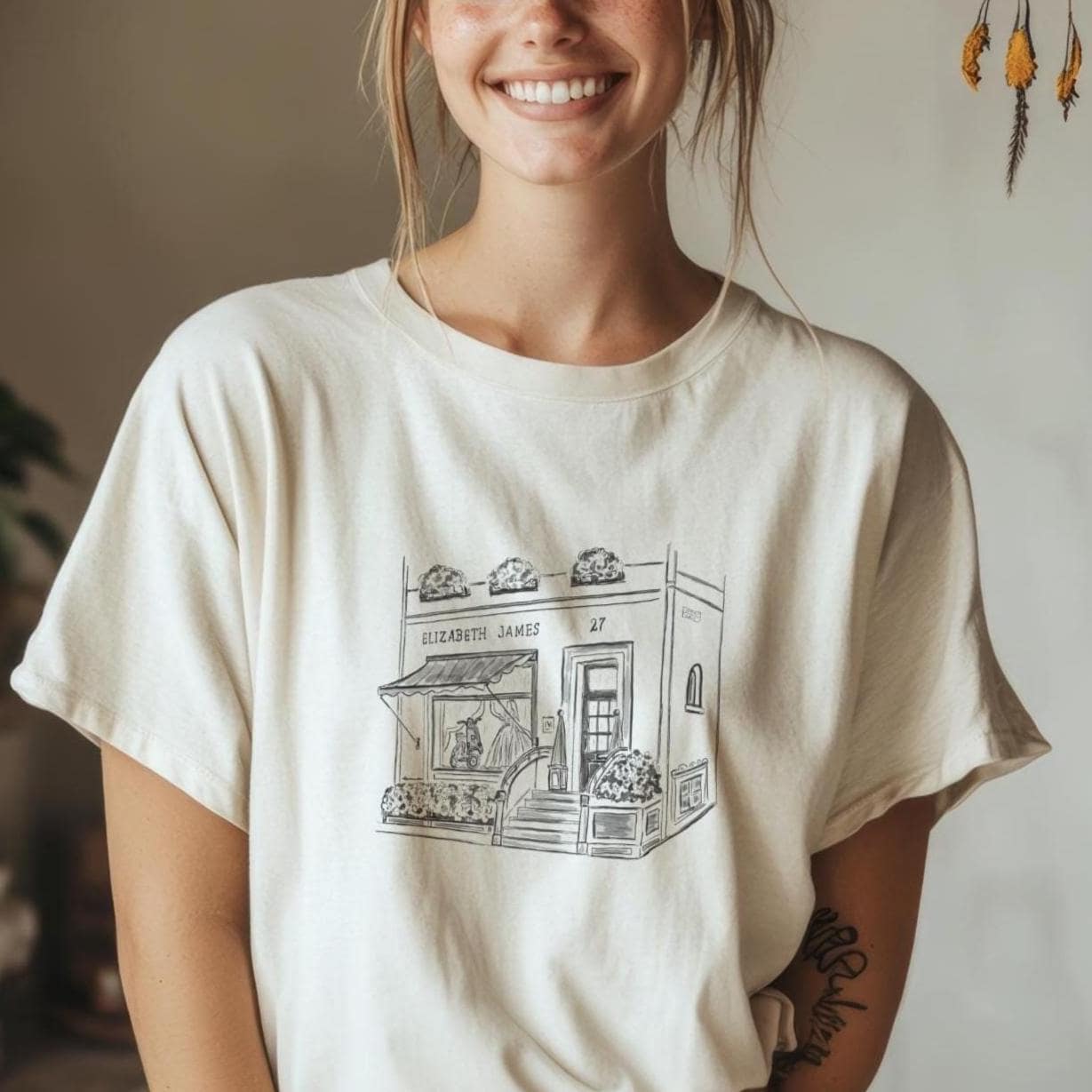 The Parent Trap Relaxed T-shirt, Elizabeth James Bridal Store Illustration