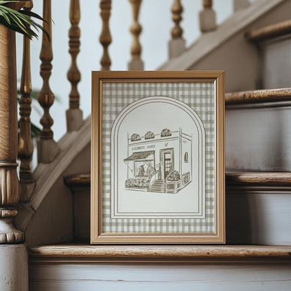 The Parent Trap Print Elizabeth James Shop Art Gingham Illustration London Shop Art Nancy Meyers Print Kids Room Decor Twins Art Movie Decor