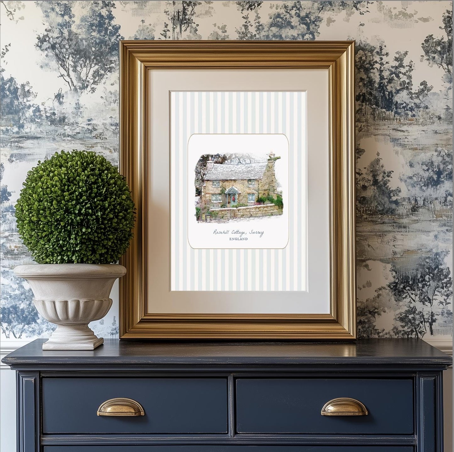 Rosehill Cottage Illustration from the movie The Holiday by Nancy Meyers