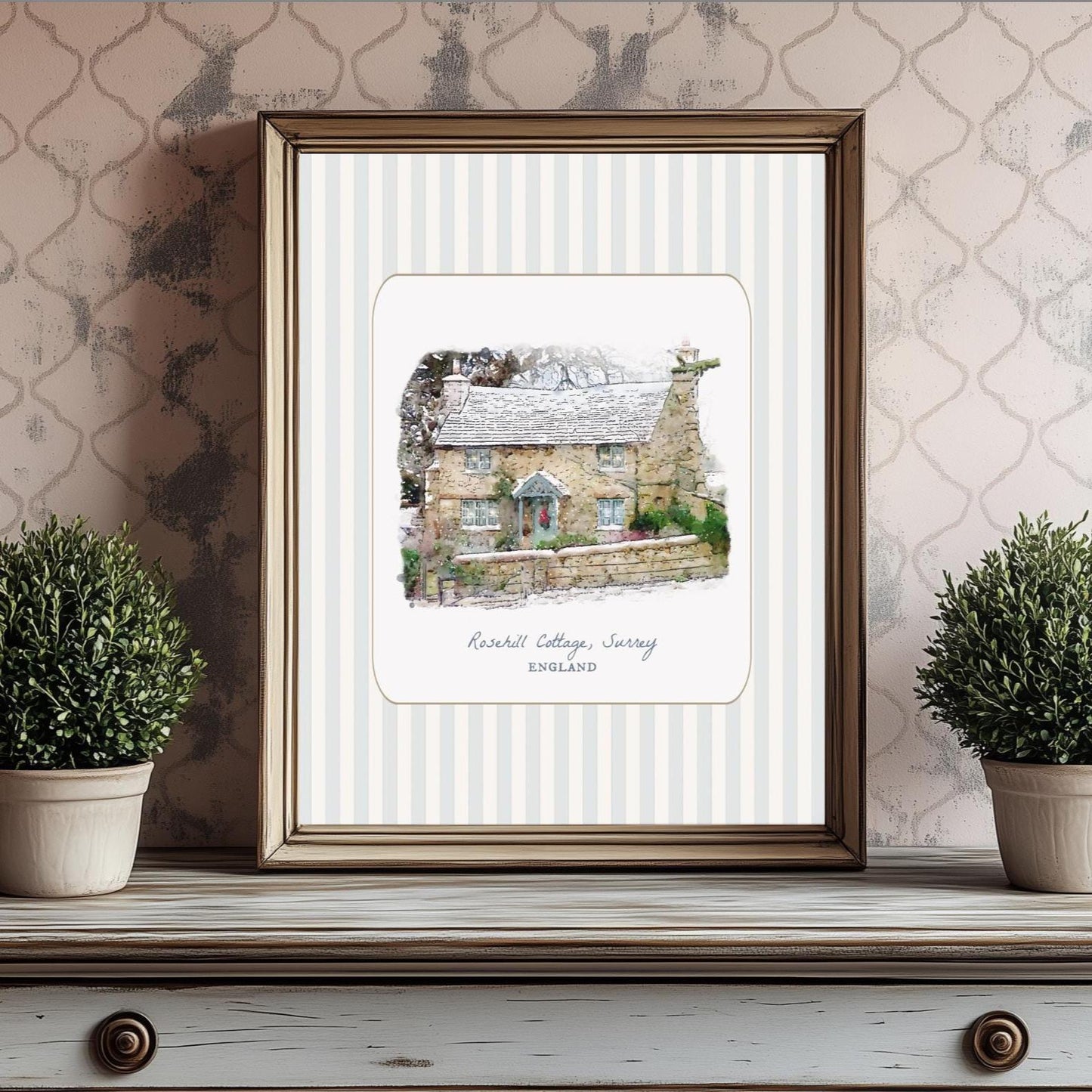 Rosehill Cottage Illustration from the movie The Holiday by Nancy Meyers