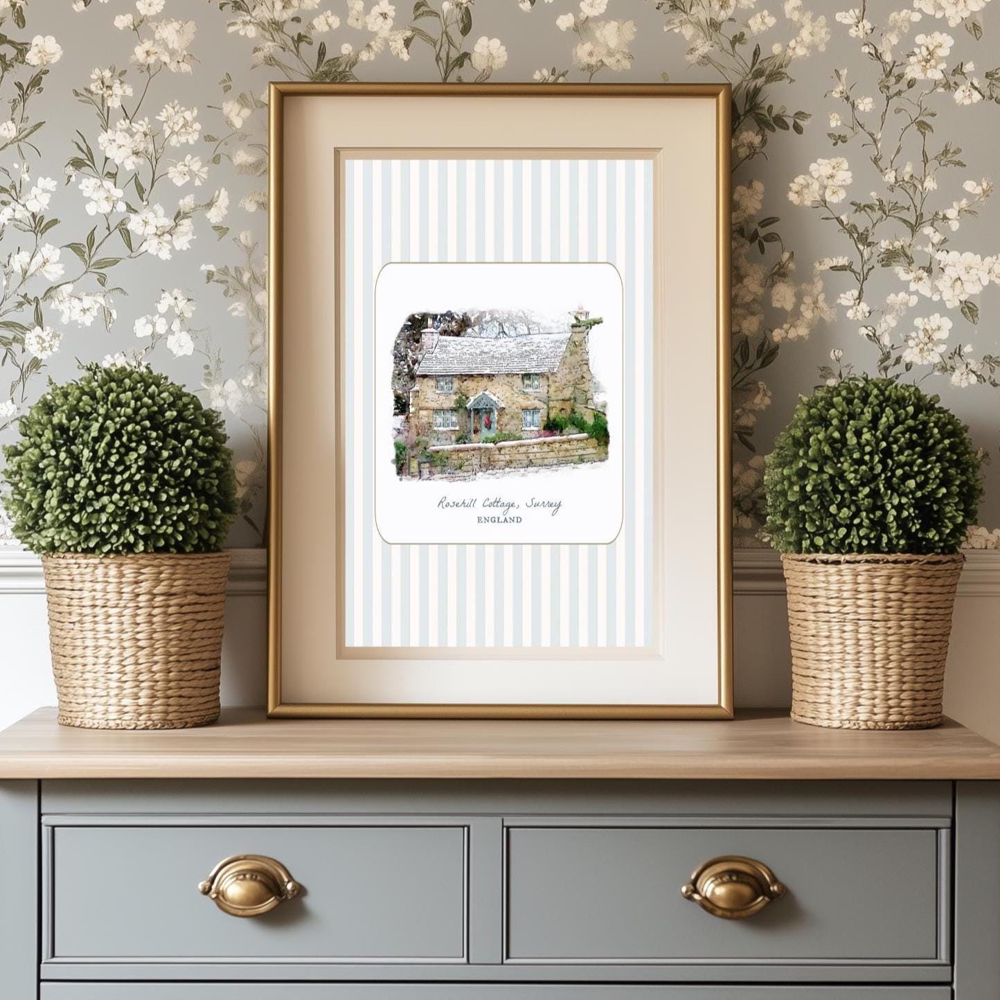 Rosehill Cottage Illustration from the movie The Holiday by Nancy Meyers