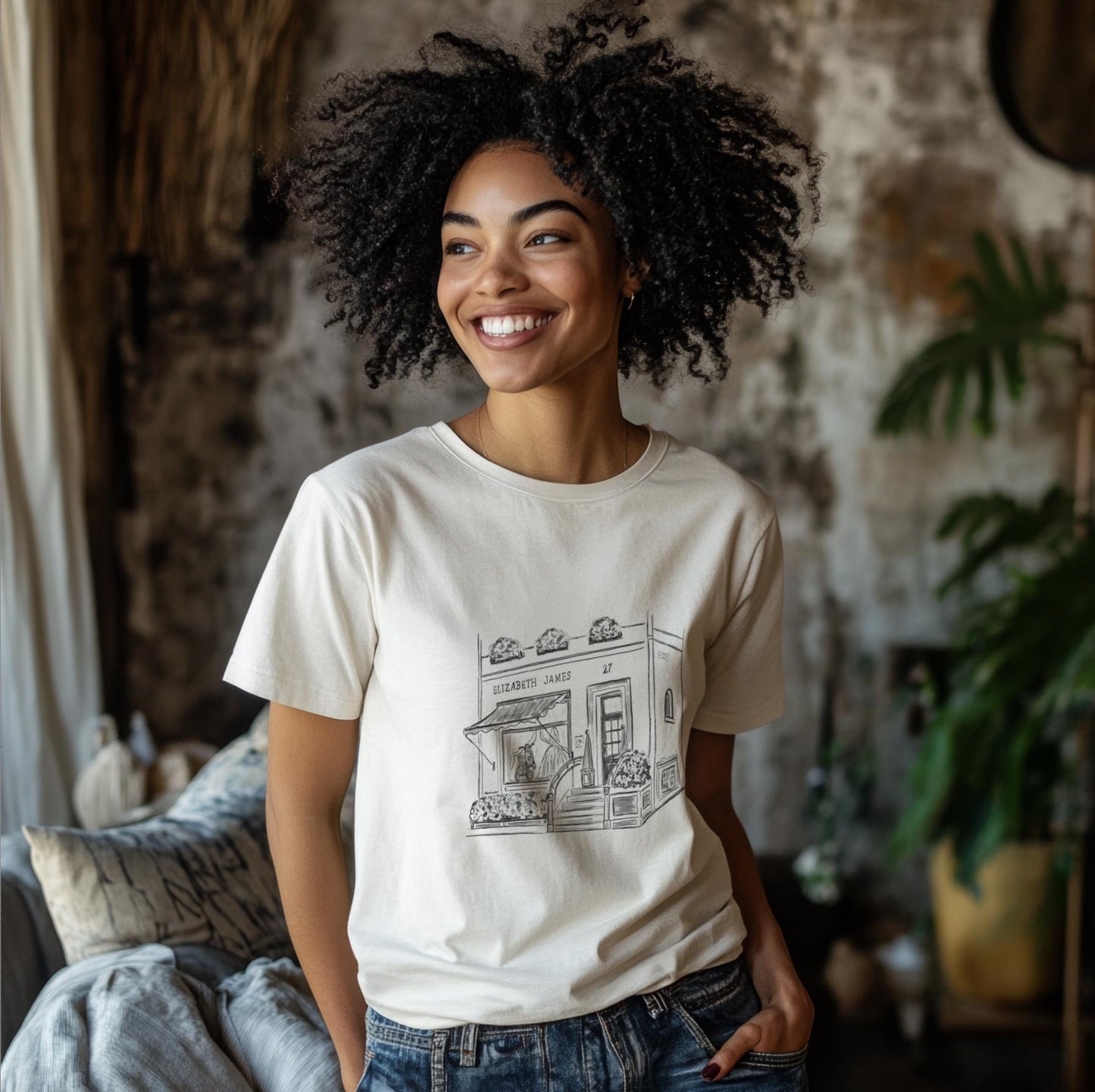 The Parent Trap Relaxed T-shirt, Elizabeth James Bridal Store Illustration