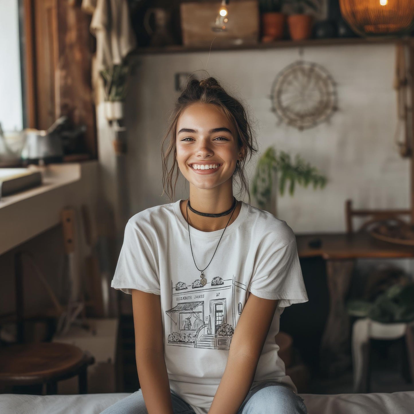 The Parent Trap Relaxed T-shirt, Elizabeth James Bridal Store Illustration