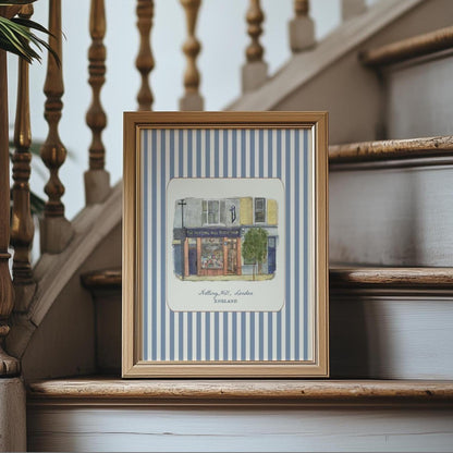 Notting Hill Movie Print Bookshop Striped Wall Art "Notting Hill" Movie Location