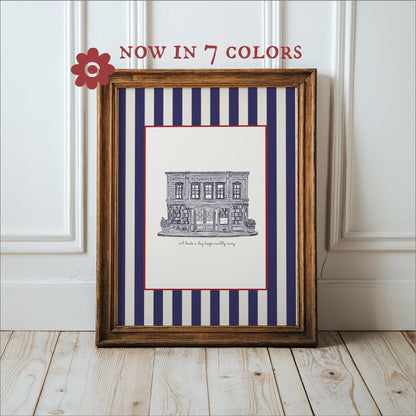 The Shop Around The Corner Print You've Got Mail Illustration NYC Book Store Artwork