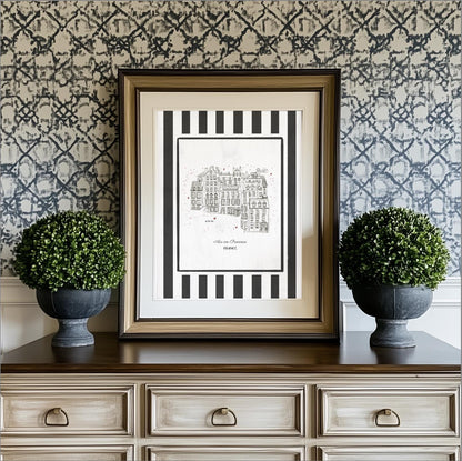 Provence Poster Cote d Azur Art French Riviera Print Aix en Provence Line Drawing