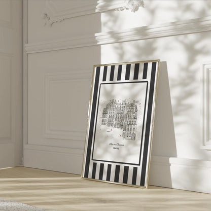 Aix en Provence Line Drawing French Riviera Illustration