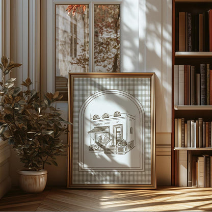 The Parent Trap Print Elizabeth James Shop Art Gingham Illustration London Shop Art Nancy Meyers Print Kids Room Decor Twins Art Movie Decor