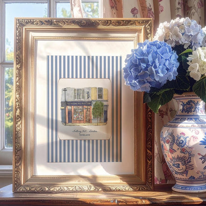 Notting Hill Movie Print Bookshop Striped Wall Art "Notting Hill" Movie Location