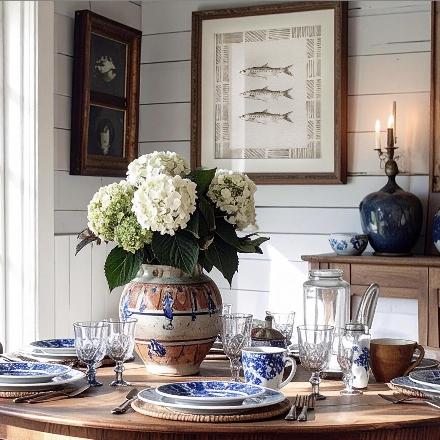 Sardines Artwork Coastal Grandma Wall Art Cottage Decor