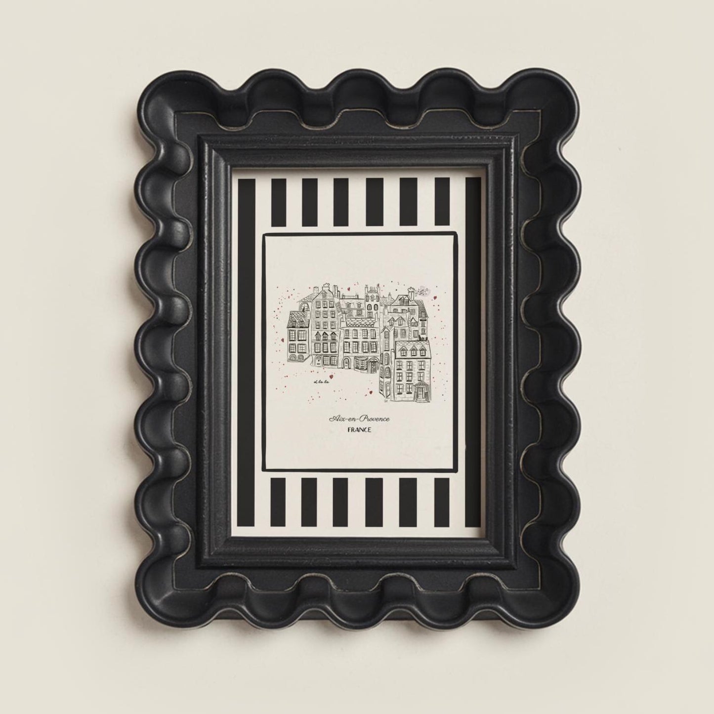 Aix en Provence Line Drawing French Riviera Illustration