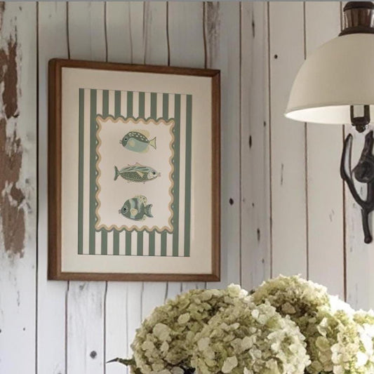 Sardines Art Coastal Print Nautical Wall Art Cozy Cottage Wall Decor