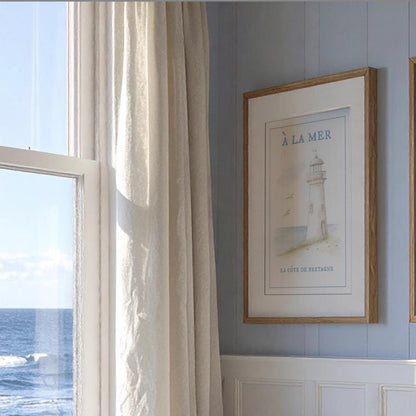 Nancy Meyers Style Lighthouse Watercolor Print Hamptons Aesthetic