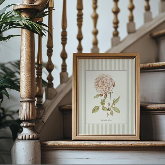 Vintage Watercolor Poster Botanical Print Floral Illustration Roses Garden Flowers Wildflower Wall Art Gift Dorm Wall Decor Cottagecore