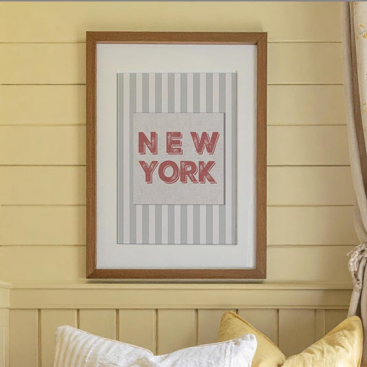 NYC Print Contemporary Wall Art New York Graphic Striped Artwork