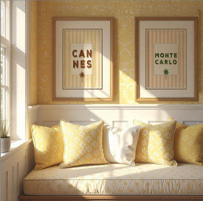 Monaco Destination Wall Art Cote d Azur Artwork French Riviera Travel Poster