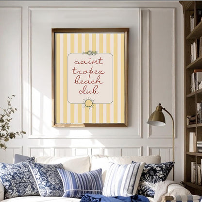 Coastal Wall Art French Riviera Artwork St. Tropez Poster