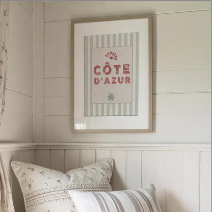 French Riviera Travel Poster Cote d Azur Print