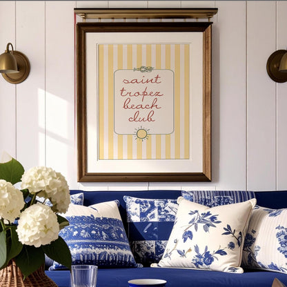 Coastal Wall Art French Riviera Artwork St. Tropez Poster