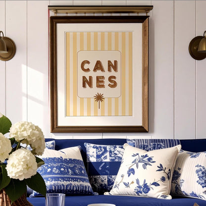 Cannes Travel Poster French Riviera Destination Wall Art