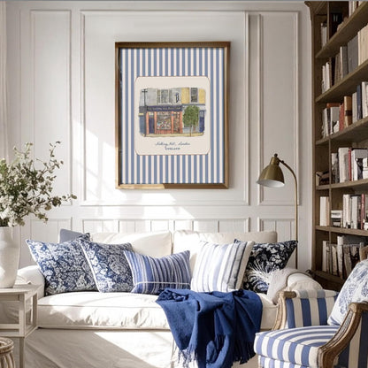 Notting Hill Movie Print Bookshop Striped Wall Art "Notting Hill" Movie Location