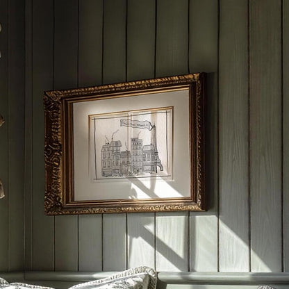 Paris Line Drawing City of Light Black And White Artwork