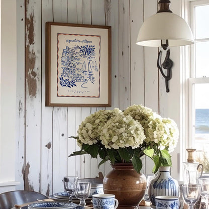 Hamptons Art Print Coastal Wall Art Beach House Decor New England Artwork