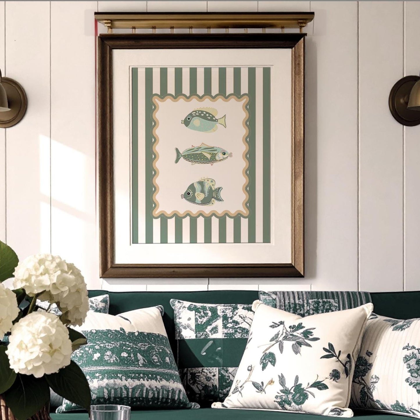 Sardines Art Coastal Print Nautical Wall Art Cozy Cottage Wall Decor