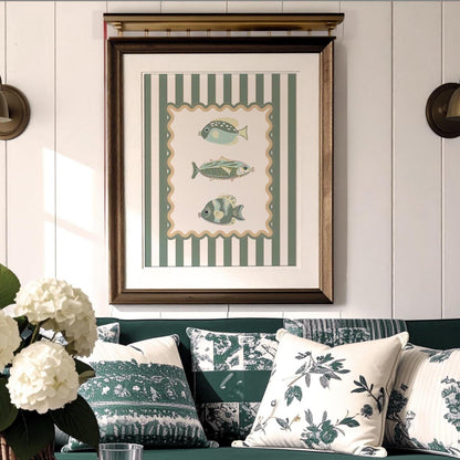Sardines Art Coastal Print Nautical Wall Art Cozy Cottage Wall Decor