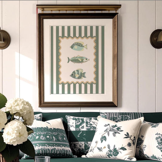 Sardines Art Coastal Print Nautical Wall Art Cozy Cottage Wall Decor