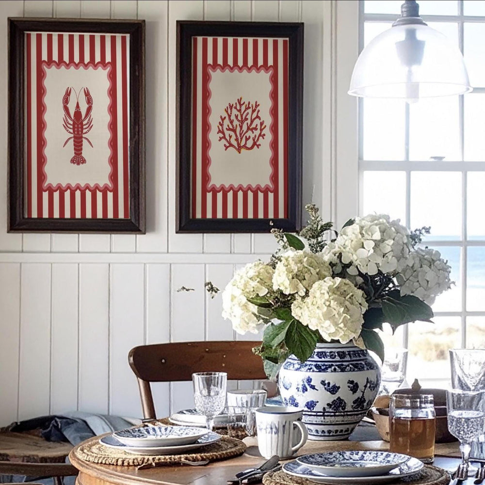 Coral Art Print Nautical Kitchen Wall Art