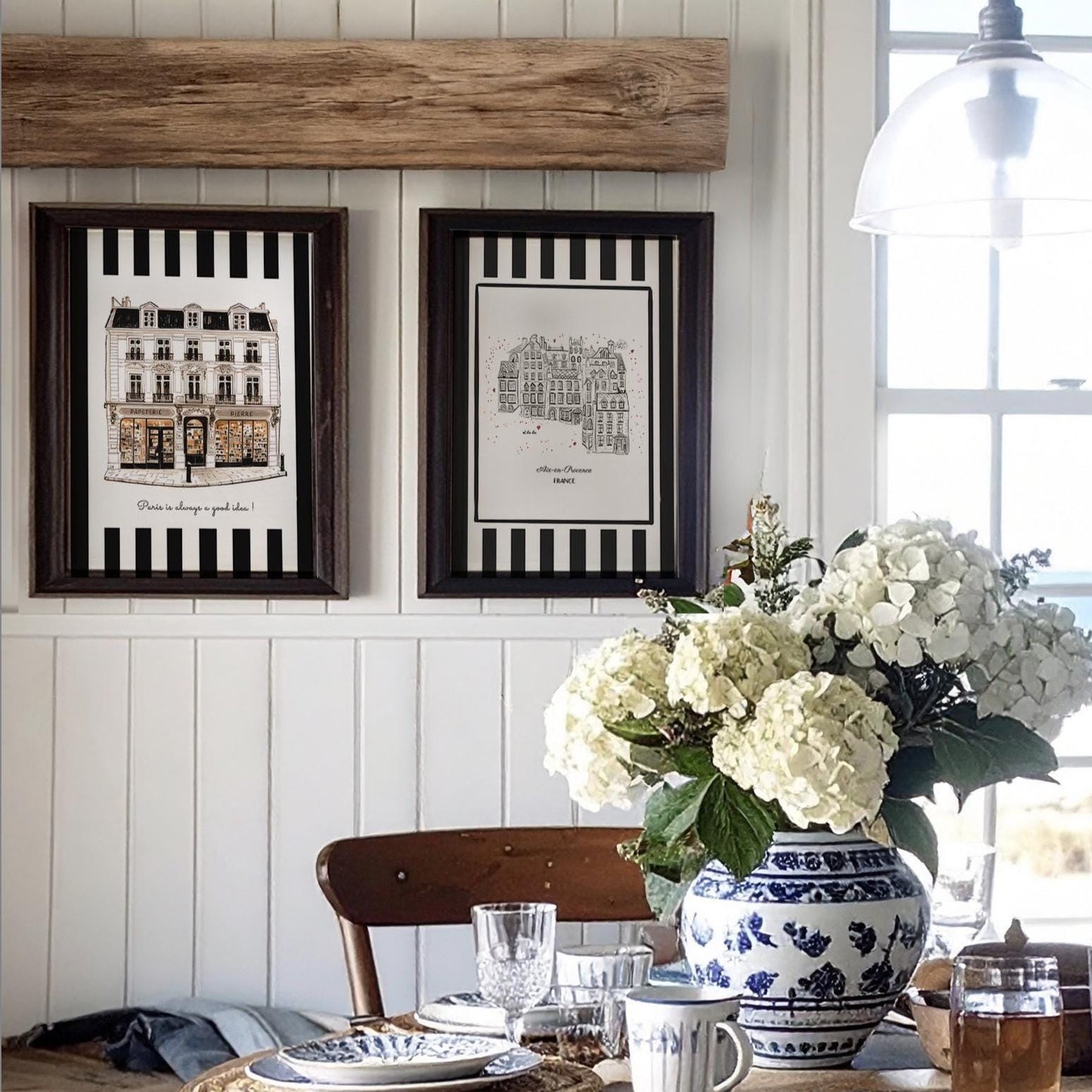 Aix en Provence Line Drawing French Riviera Illustration