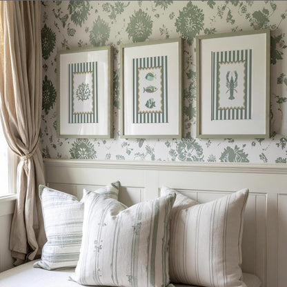 Set of 3 Lobster Artwork Aesthetic Gallery Print Kitchen Art Coastal Wall Art Beach House Print Kids Room Coastal Decor Nancy Meyers Art