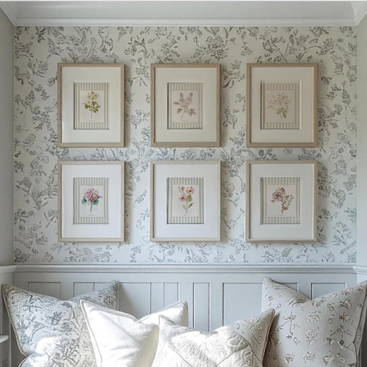 Anemone Botanical Illustration Flower Gallery Wall Art Vintage Garden Floral