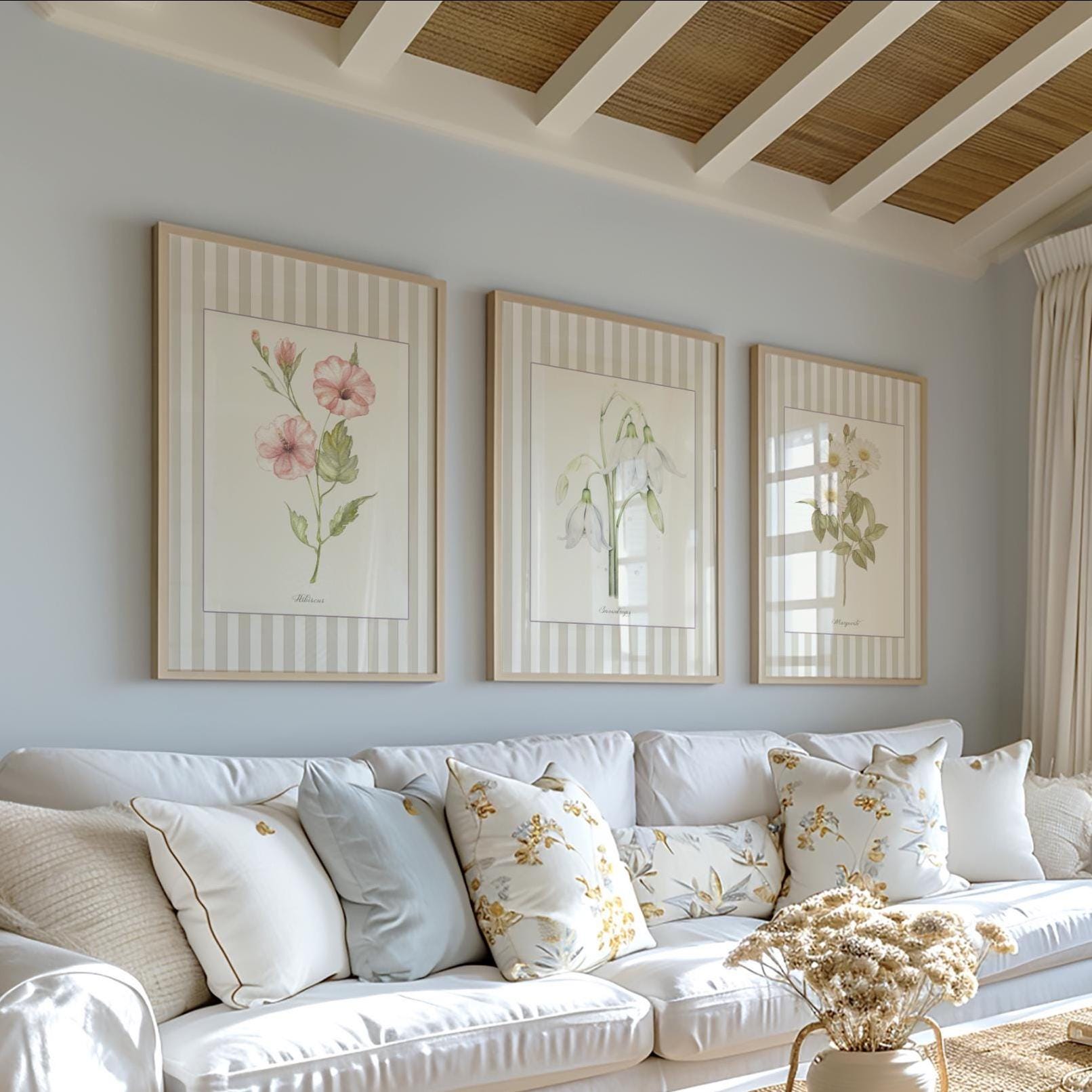 Botanical Watercolor Poster Hibiskus Print