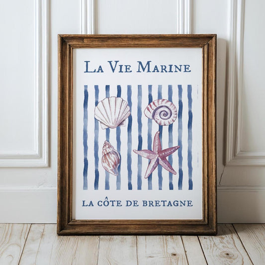 Seashell Print Coastal Wall Art