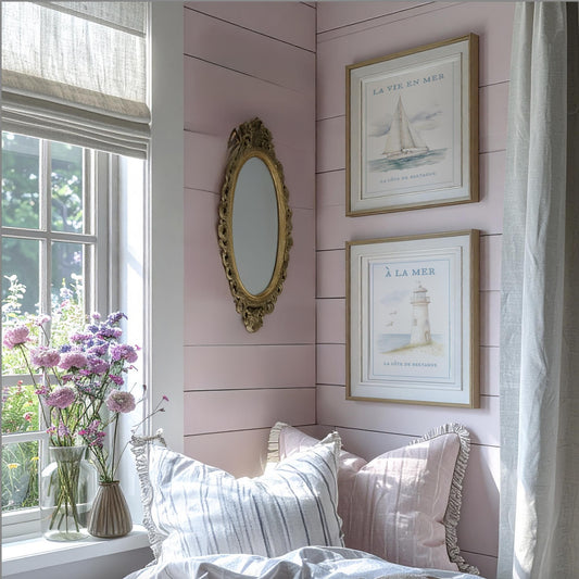 Lighthouse Print Nautical Kitchen Wall Art Nancy Meyers Style Decor