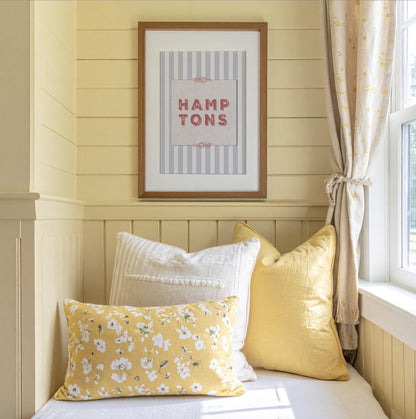 Hamptons Print Striped Coastal Wall Decor Travel Artwork Preppy Wall Art