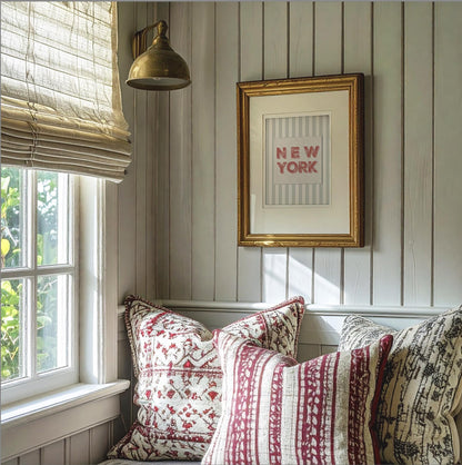 NYC Print Contemporary Wall Art New York Graphic Striped Artwork