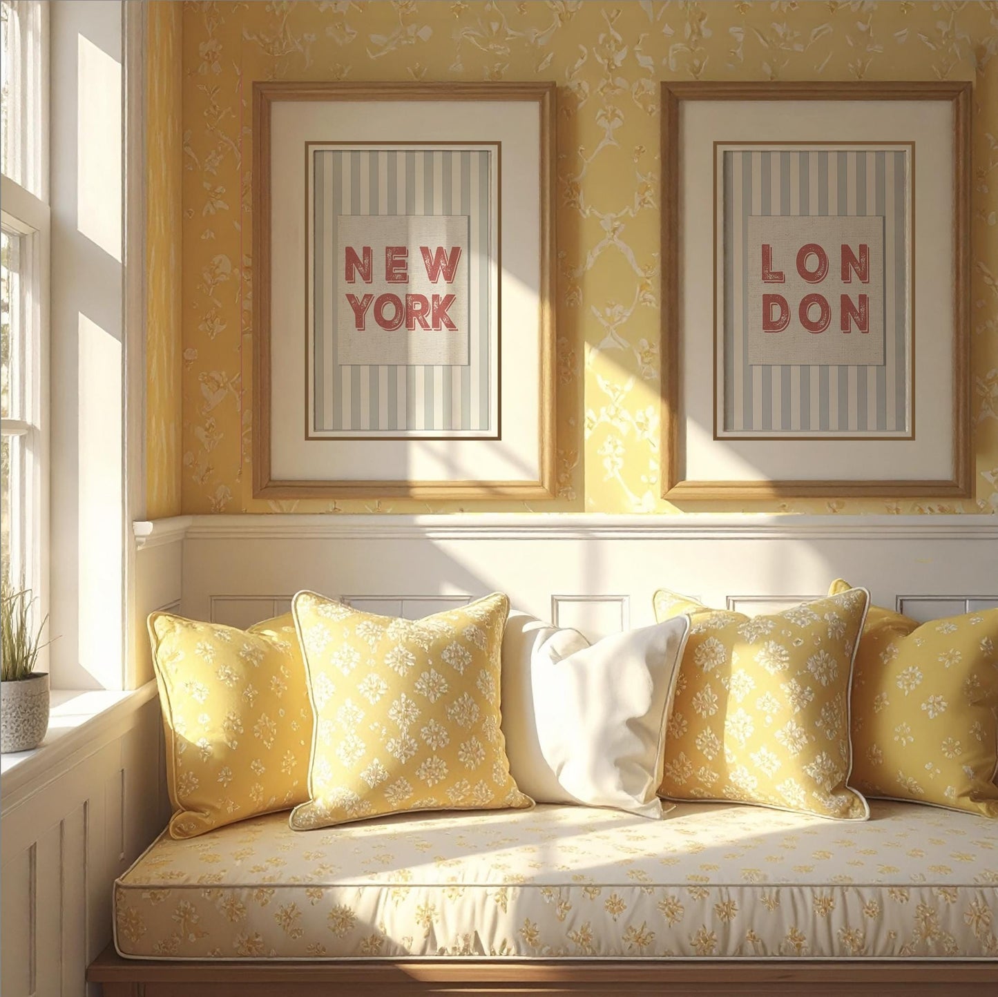 NYC Print Contemporary Wall Art New York Graphic Striped Artwork